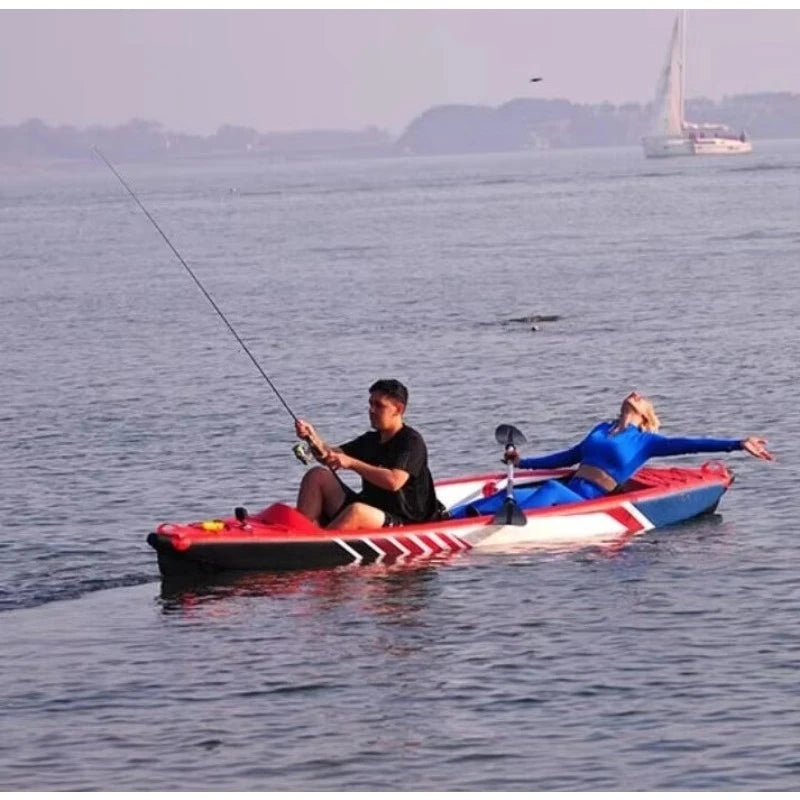 Portable 2-Person Ocean Inflatable Kayak & SUP Set Durable PVC/LLDPE Plastic For Lakes Rivers Seas