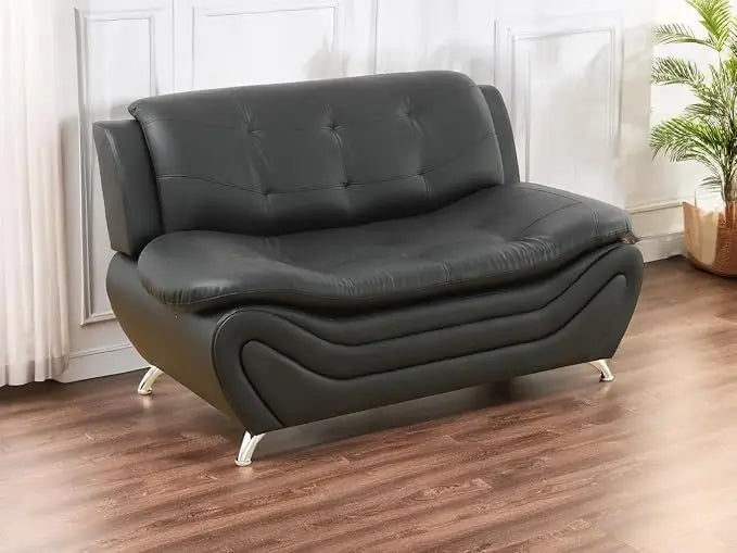 Leather Couches for Living Room,Living Room Couch Set,Sofa for Bedroom,Apartment,Living Room Furniture Sets,a-Leather BlackWhite