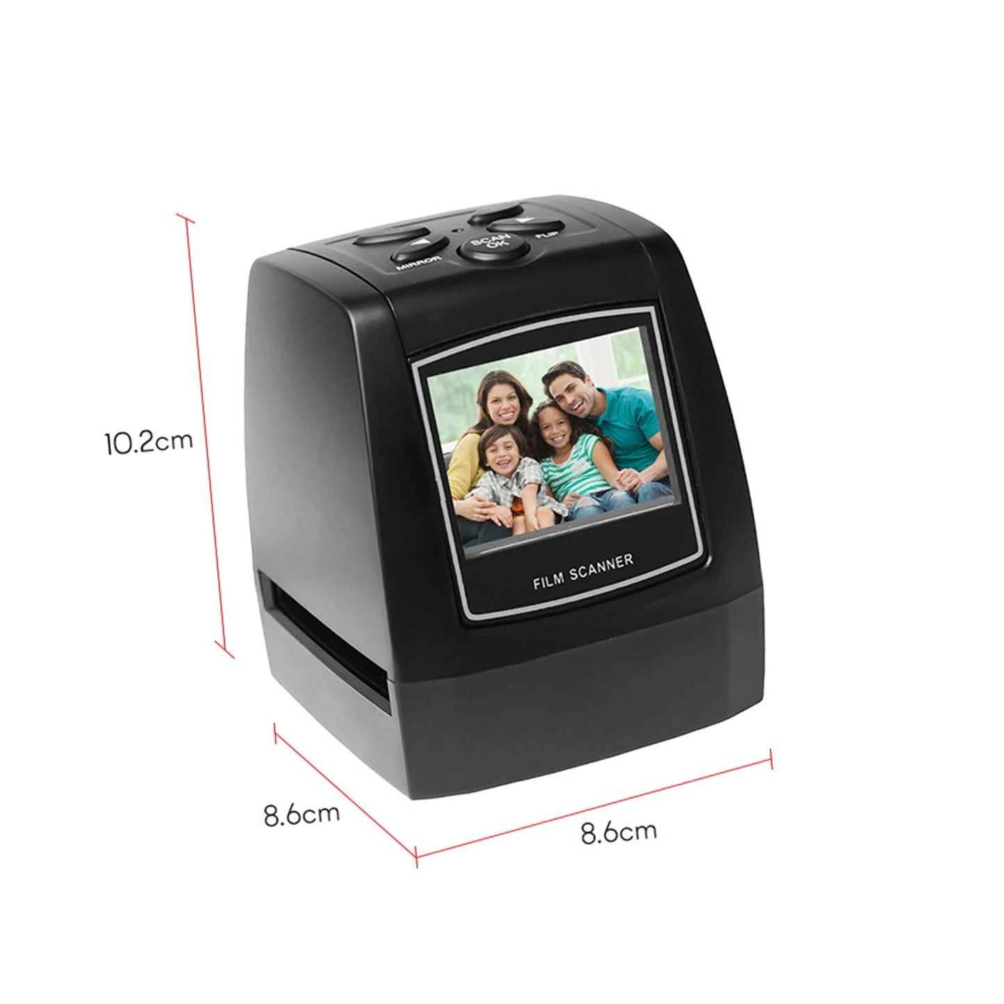 35mm/135mm Digital Film Scanner 2.4in LCD Screen Film Slide Scanner Support Preview Playback Black scanner film scanner 22mp