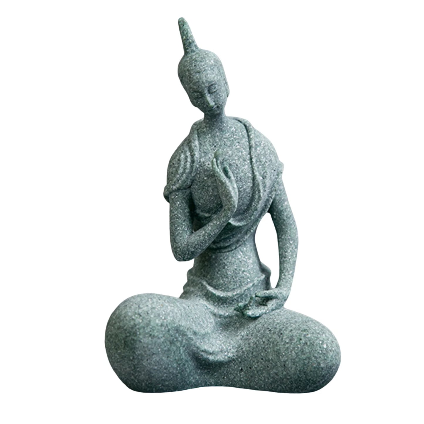 Meditating Buddha Statue Sculpture Natural Stone Room Ornament Suitable for Office Wine Cooler Decor