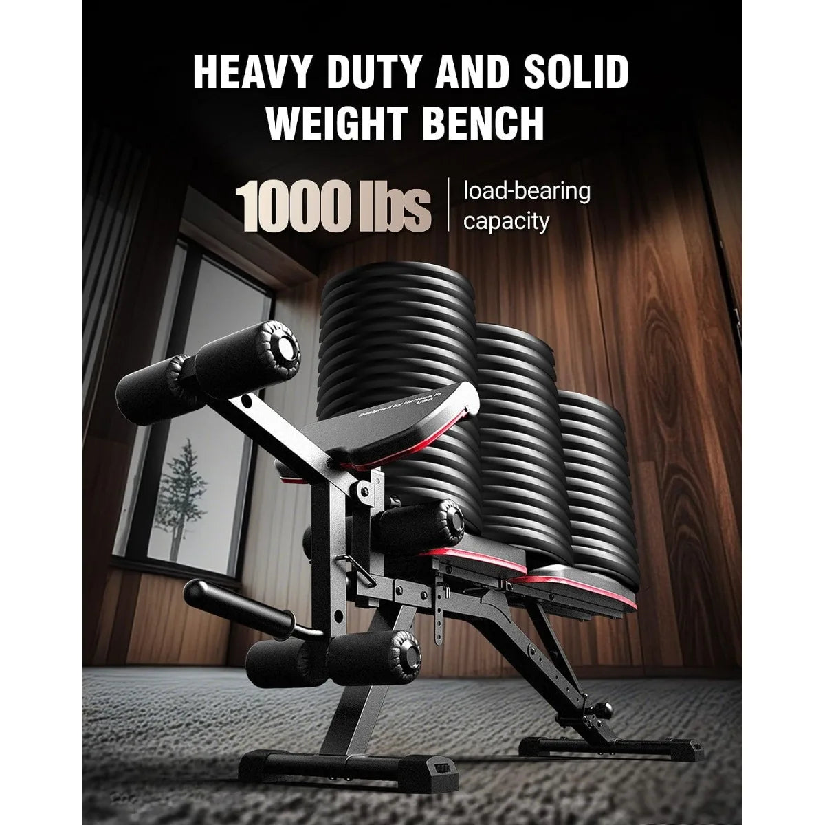 Adjustable Weight Bench with Leg Extension and Preacher Pad, Workout Bench Press for Home Gym Strength Training