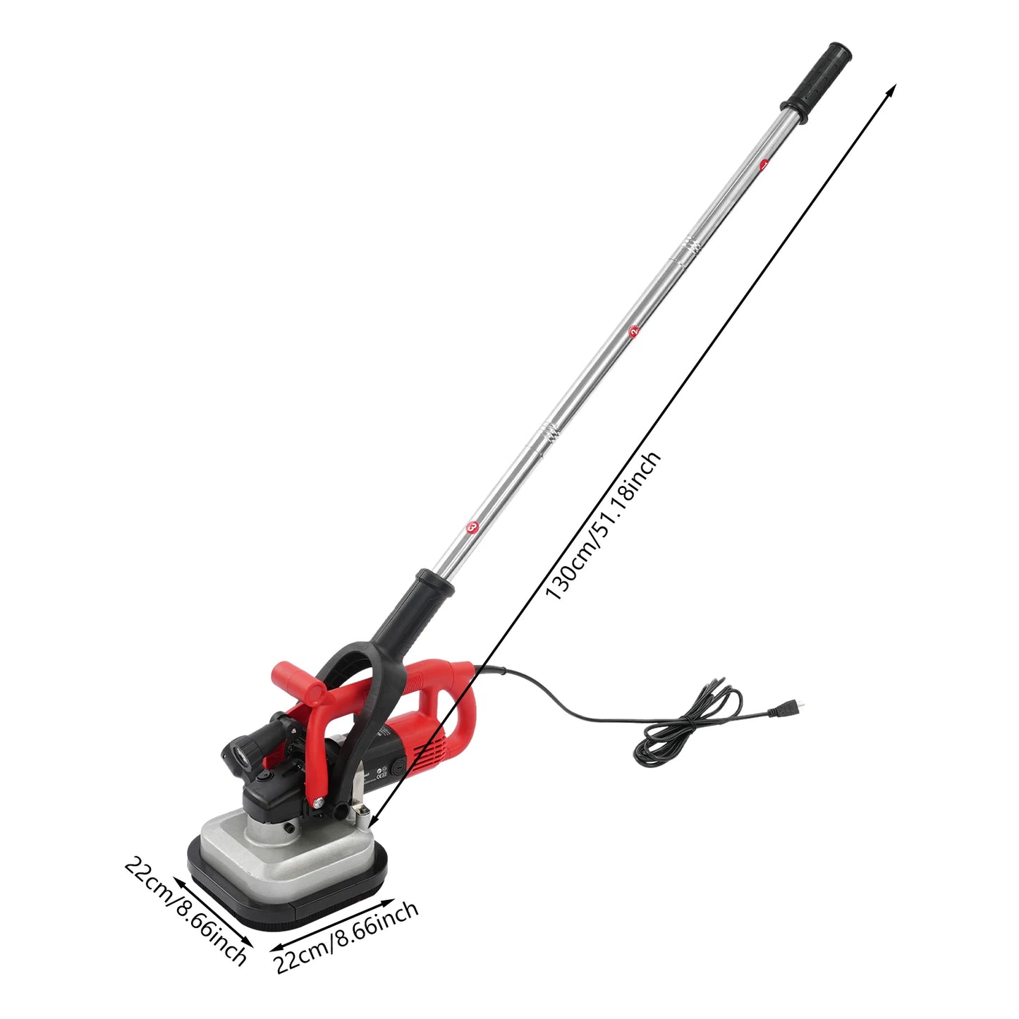 4-Head Concrete Floor Grinder, 3800W Concrete Floor Polisher, Concrete Surface Grinding Machine with Extension Rod 6-Speed