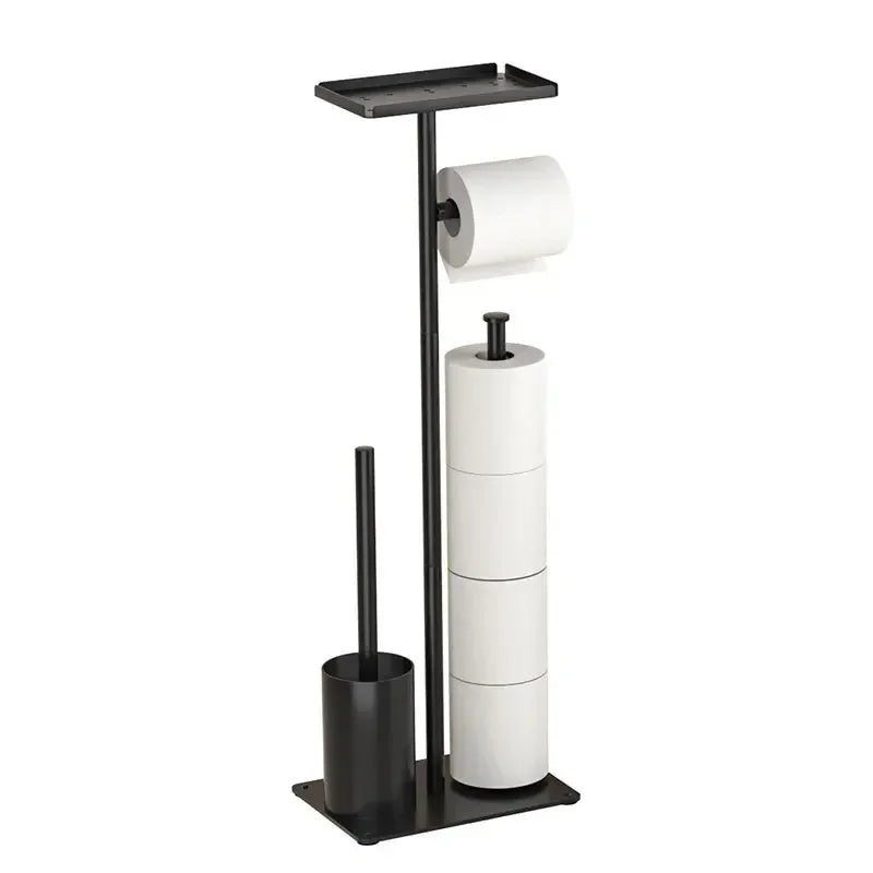 304 Stainless Steel Integrated Bathroom Accessories Toilet Brush Holder Floor Standing Toilet Paper Holder Cleaning Tools
