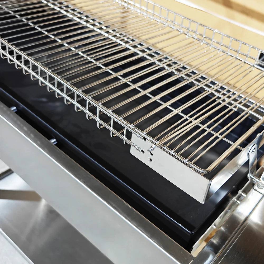 Outdoor Portable Universal Adjustable Folding Stainless Steel Basket Net Rotating Charcoal Flip Meat BBQ Grill