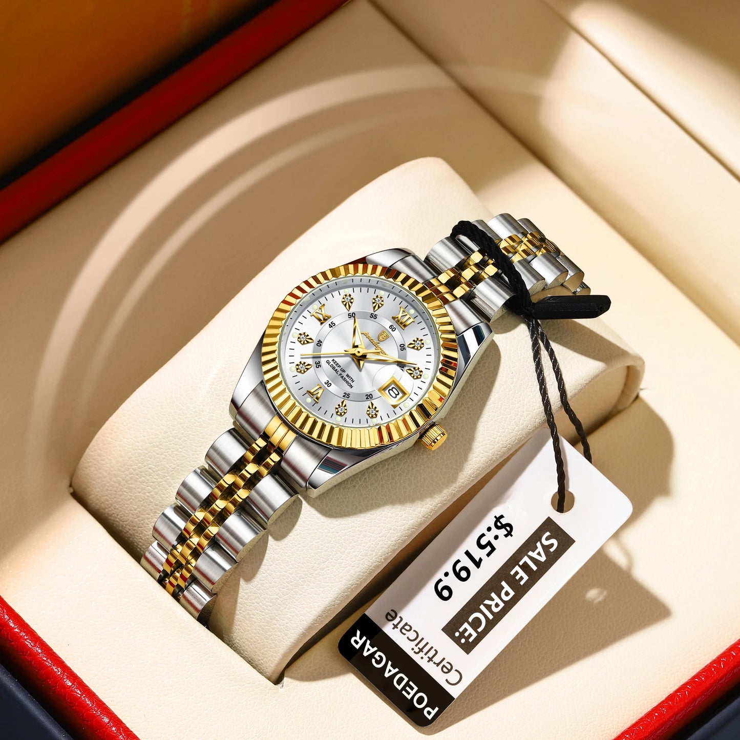 POEDAGAR Luxury Women's Watches Waterproof Luminous Date Ladies Wristwatch Stainless Steel Elegant Quartz Watch For Women Reloj