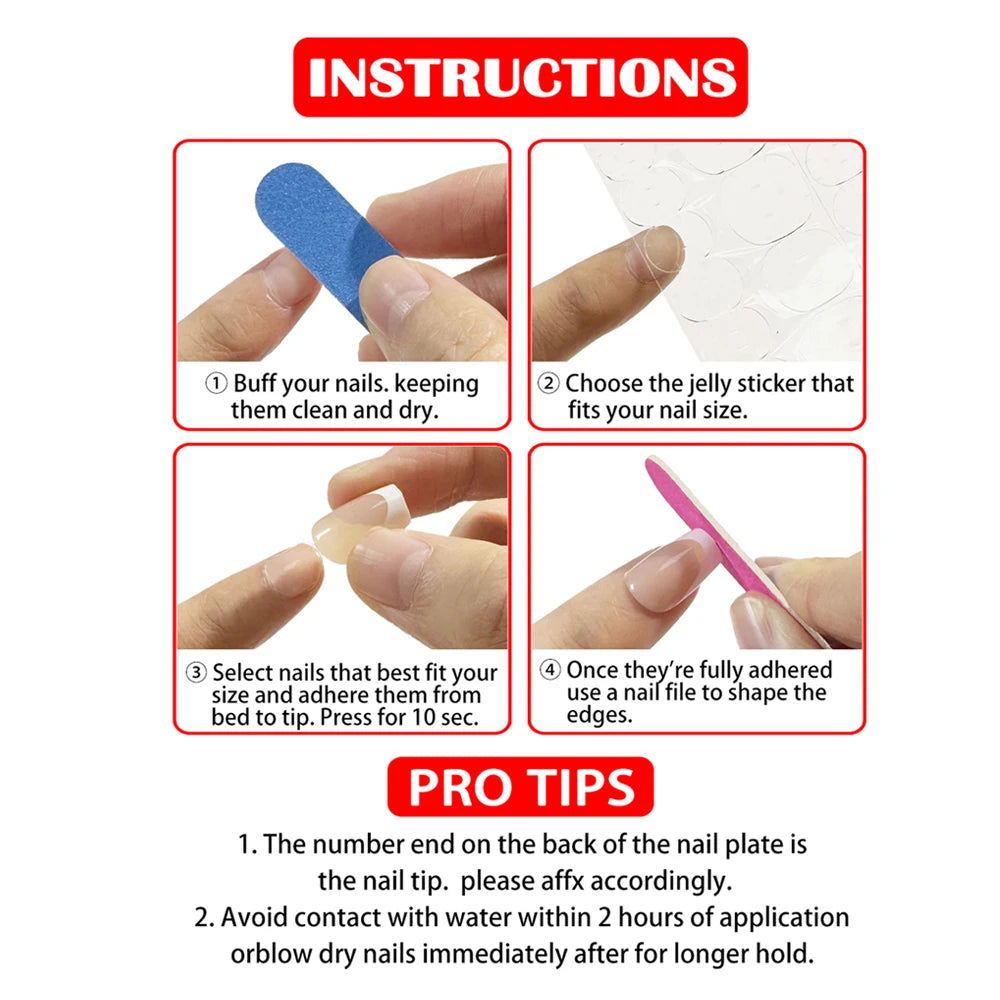 24Pc Middle Size French Red Border Setting stones Simplicity Versatile Women Full Coverage Fake Nails Set
