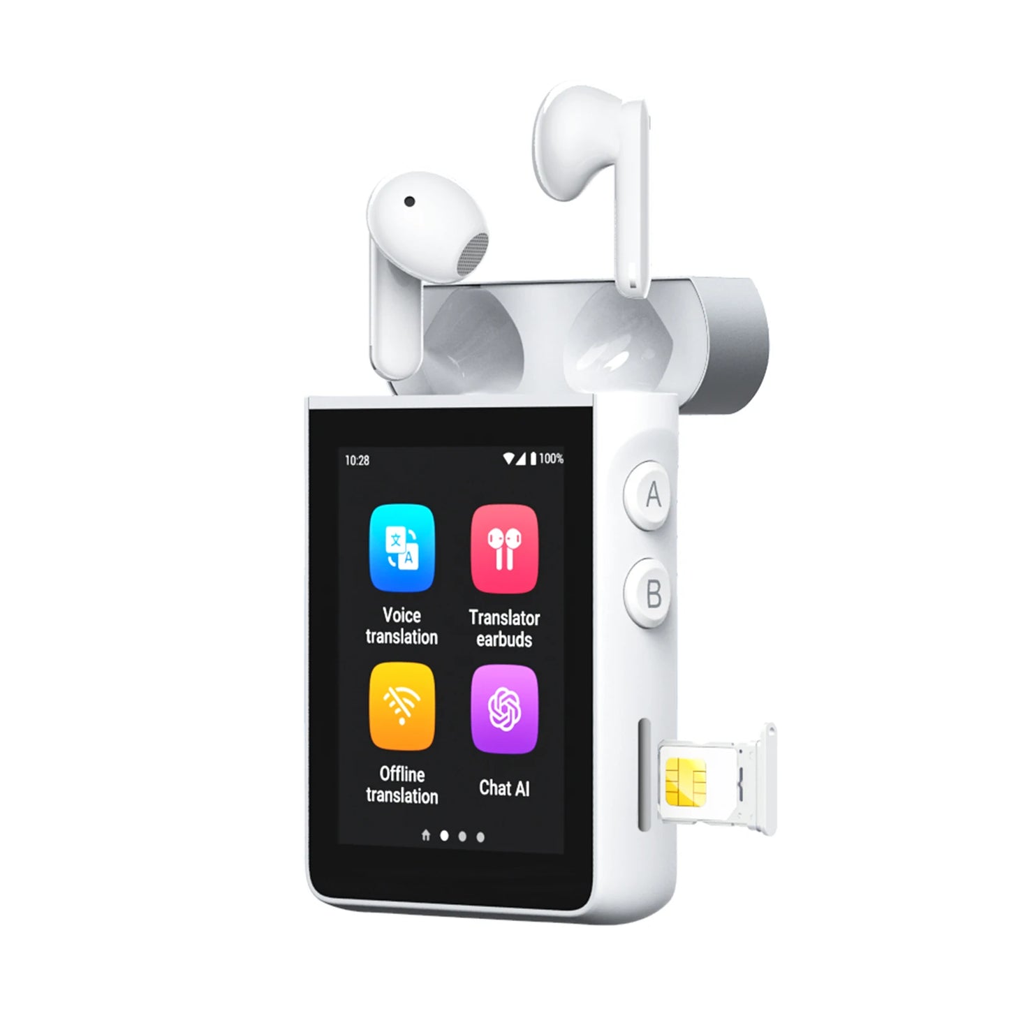 Wooask A9 AI Translator Earbuds, 4G+WiFi ,Real-Time Translation Device with 144 Languages, No App Needed for Travel & Business