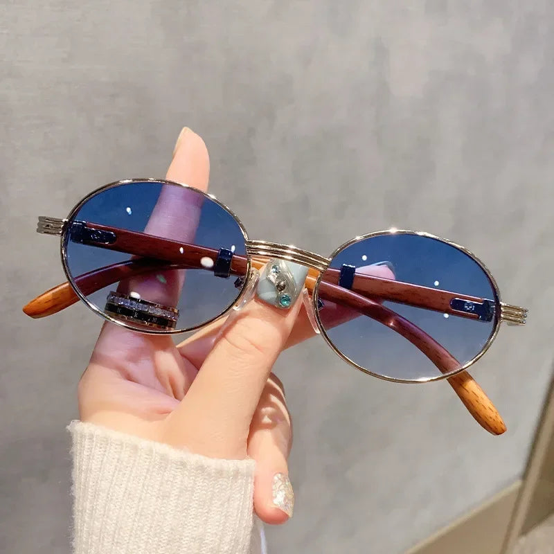 New Trendy Sunglasses for Women Men Simple Metal Travel Outdoor UV400 Shades Sun Glasses Fashion Round Frame Eyewear Goggles