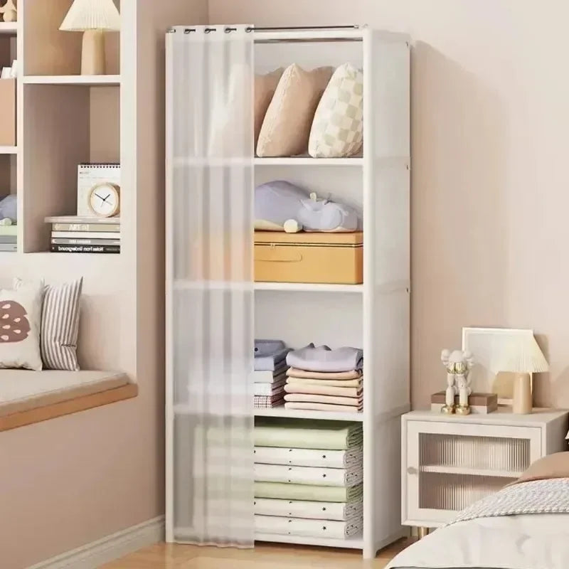 Multi-Layer Foldable Wardrobe Dustproof Storage Rack Simple DIY Assembly Large Capacity Cabinet for Home Organization and Use