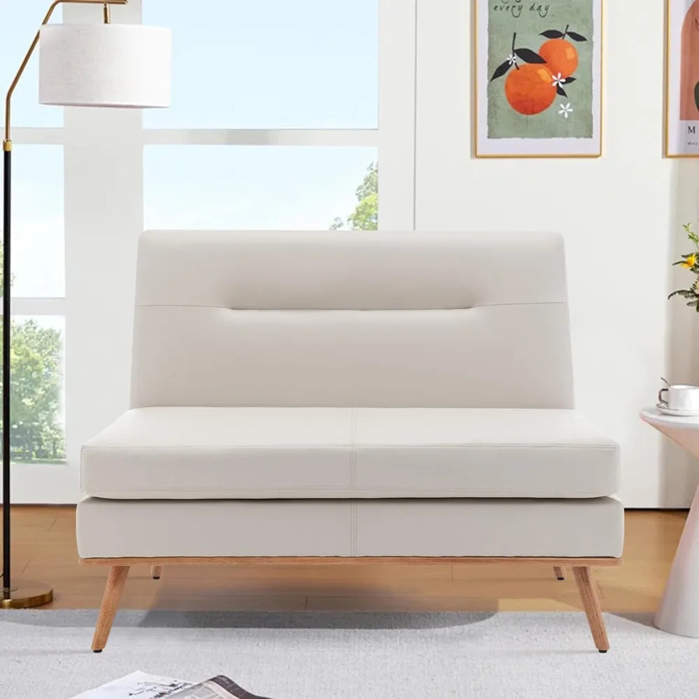 Upholstered Settee Bench with Back Small Loveseat Sofa Faux Leather Dining Bench Banquette Seating for Kitchen Dining