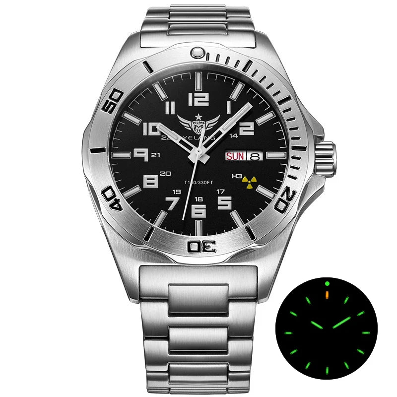 YELANG Watch For Man 44MM Men Mechanical Wristwatches Luxury Sapphire Glass AR Coated Automatic Watches 10bar Waterproof Watch