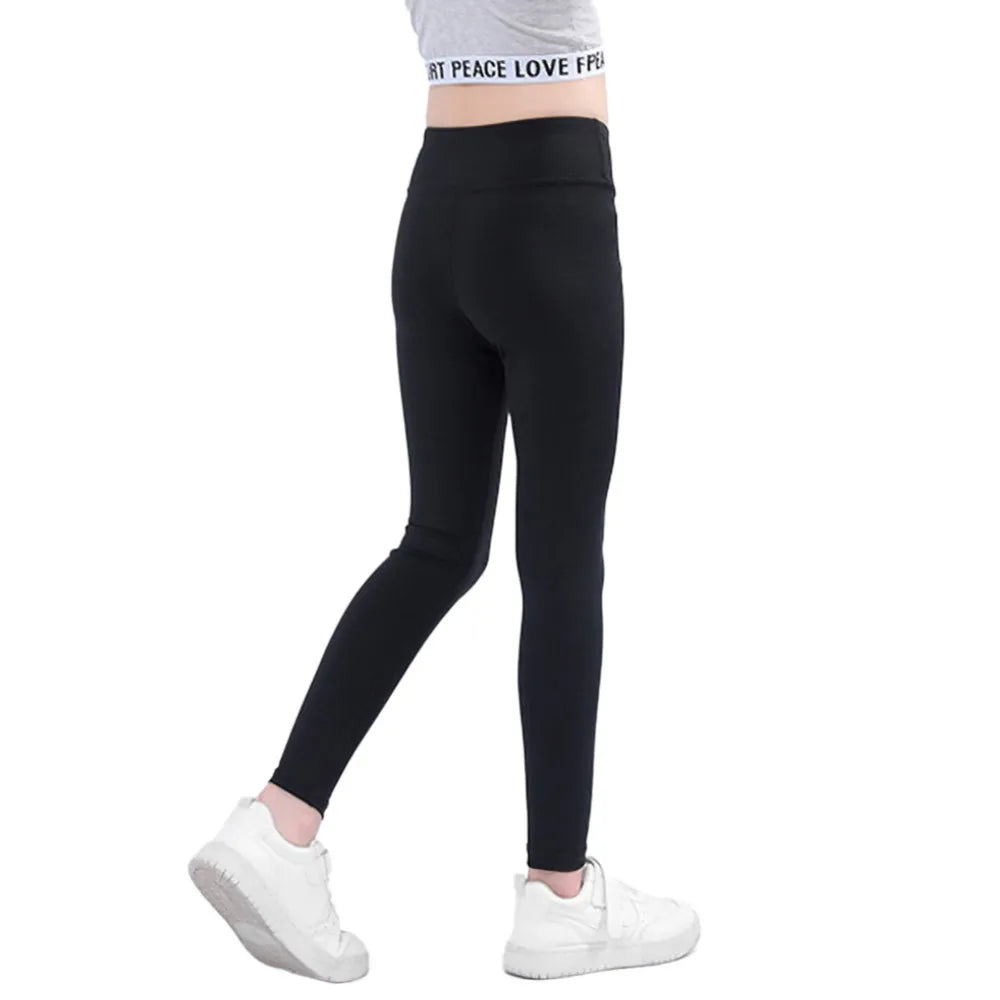 Girls Skinny Pants Childrens Elastic Waist Bottoms Leggings High Waist Cotton Soft Sweatpant For Child Casual Tight Leggings