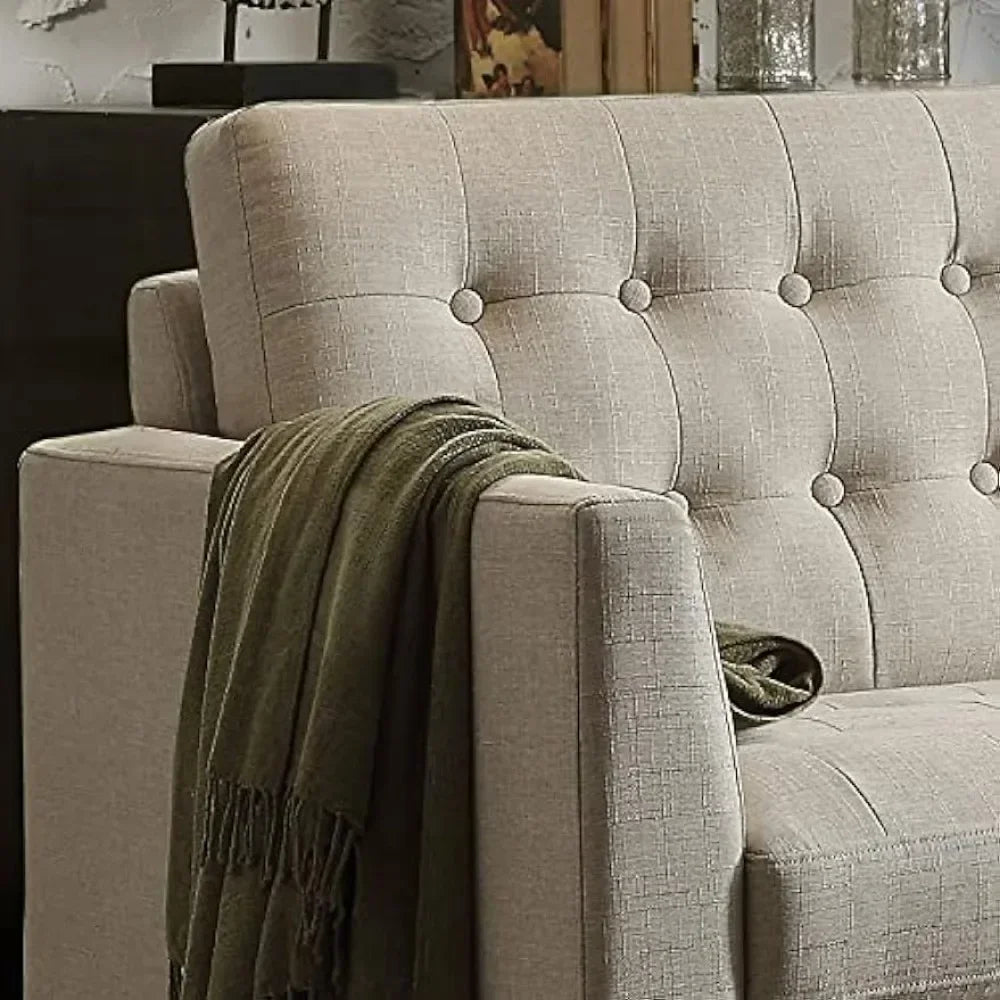 Rosevera CB3 Loveseat Long para Sala Love Seats Furniture Sofa in a Box Small Area Couches for Living Room, Standard, Beige
