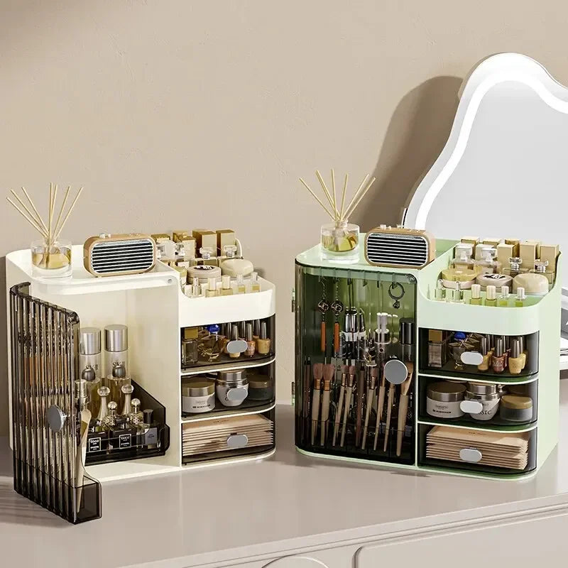Cosmetic Storage Box, Dust-Proof, Moisture-Proof, Waterproof, Large Capacity Skincare Product Shelf, Can Be Layered for Storage