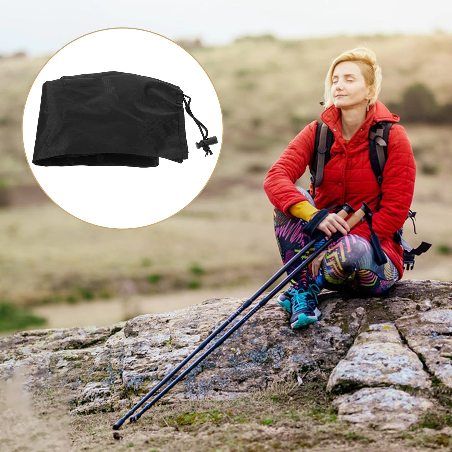 Trekking Pole Storage Bag Large Capacity Waterproof Oxford Cloth Hiking Poles Holder Stick Bags Carrying Bag for Walking Sticks