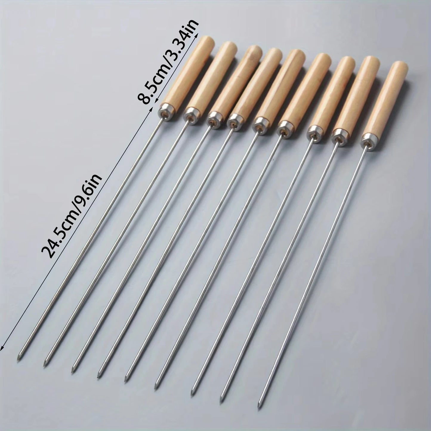 Stainless Steel Barbecue Skewer 10Pcs Reusable Barbecue Skewers Outdoor Camping Picnic BBQ Utensil Kitchen Accessories