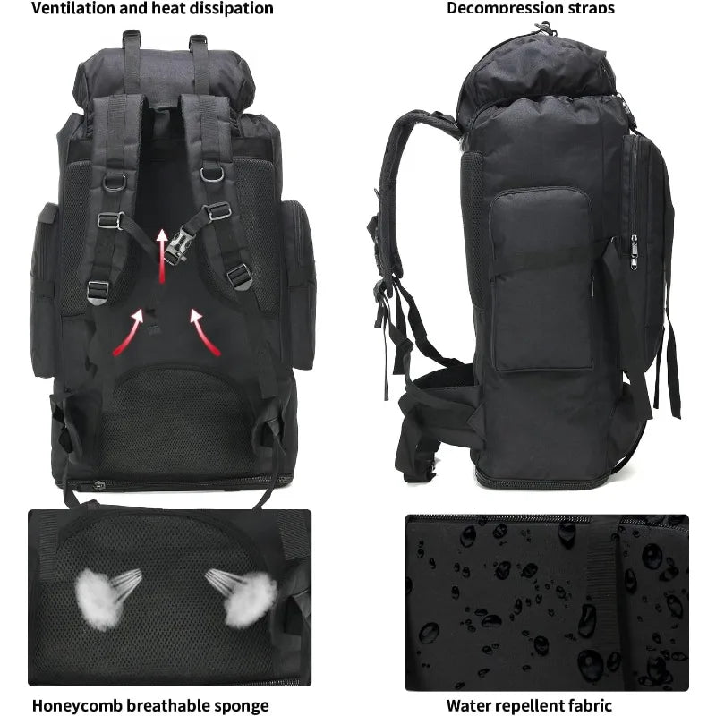 Hiking Backpack for Men 70L/100L Camping Backpack Military Rucksack Molle 3 Days Assault Pack for Climbing