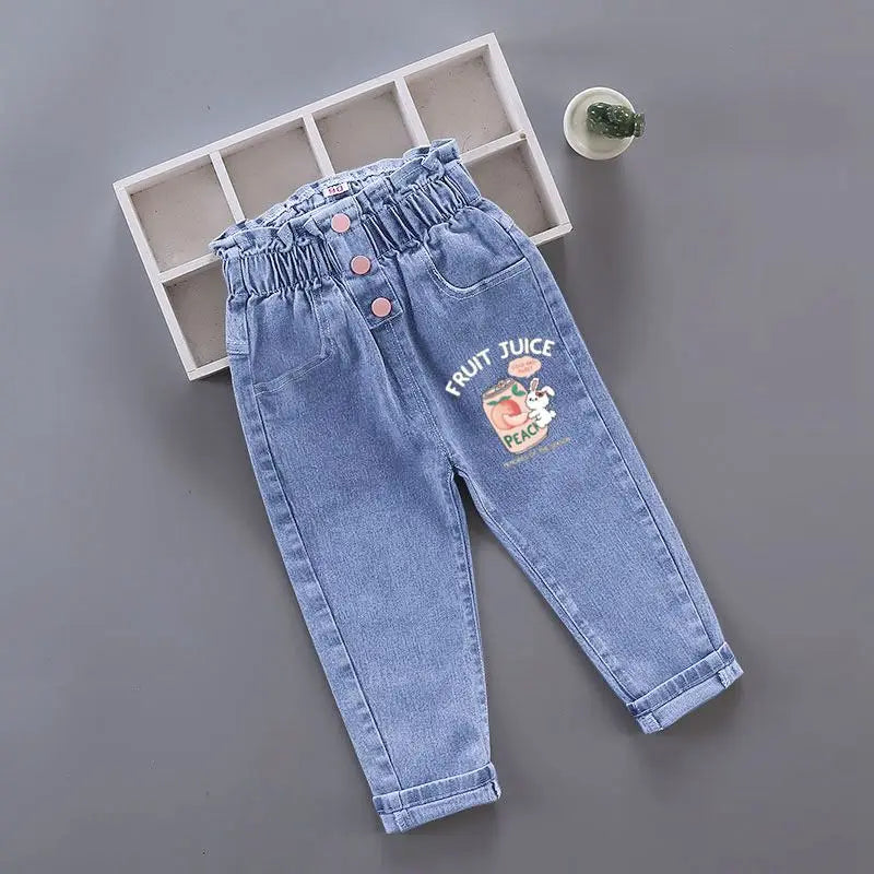 Girls Pants Kids Clothes Children Jeans Cowboy Denim Pants Spring Autumn Fashion Clothing Streetwear Casual Harajuku