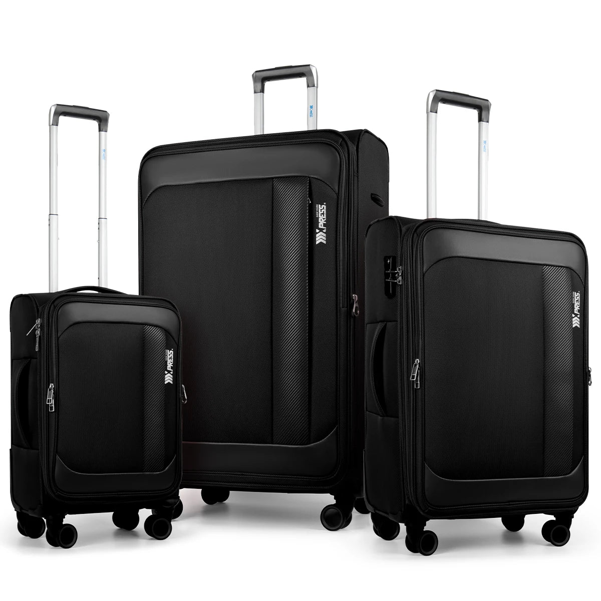 3 Piece Luggage Set Softside Expandable Suitcase with Spinner Wheels & TSA Lock Softshell Lightweight Travel Luggage Set