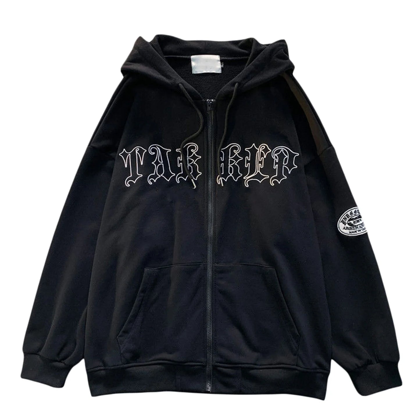 Unisex Hooded Jacket with Long Sleeves Stylish Patchwork Design Front Pockets Casual Streetwear Cardigan for Women and Men