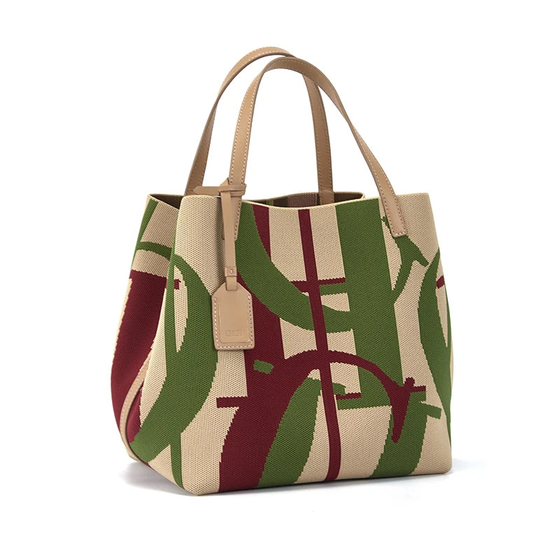 CH New Solid Color Outer Exquisite Fly Weaving Handmade Woven Large Capacity Shoulder Bag Ladies Handbag Fashion Classic