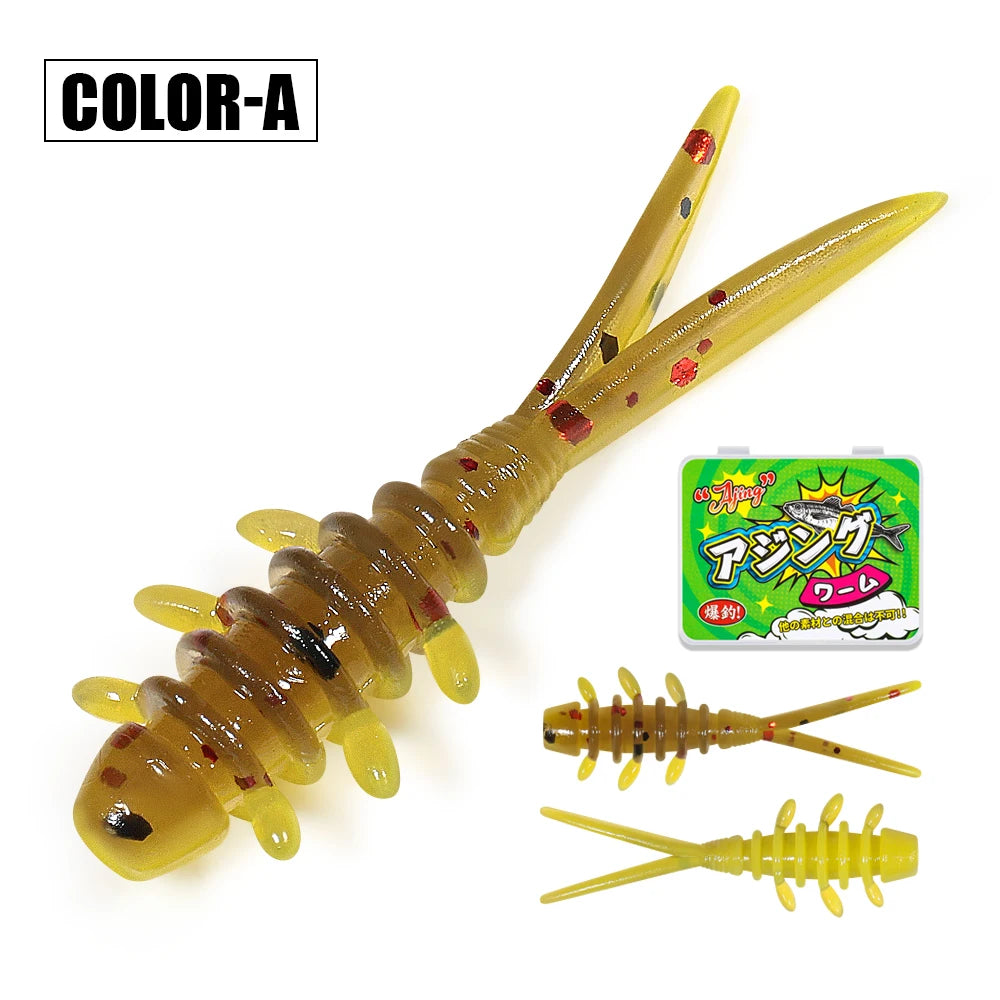 Rosewood 25mm Micro Worm Soft Fishing Lure TPR Floating Silicone Plastic Swimbait Softbait For Catching Horse Mackerel 20pcs/Box