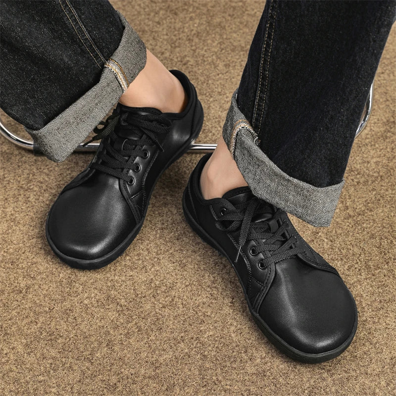 New Minimalist Shoes for Men Wide Toe Barefoot Zero Drop Shoes Casual Artificial Leather Lightweight Walking Sneakers