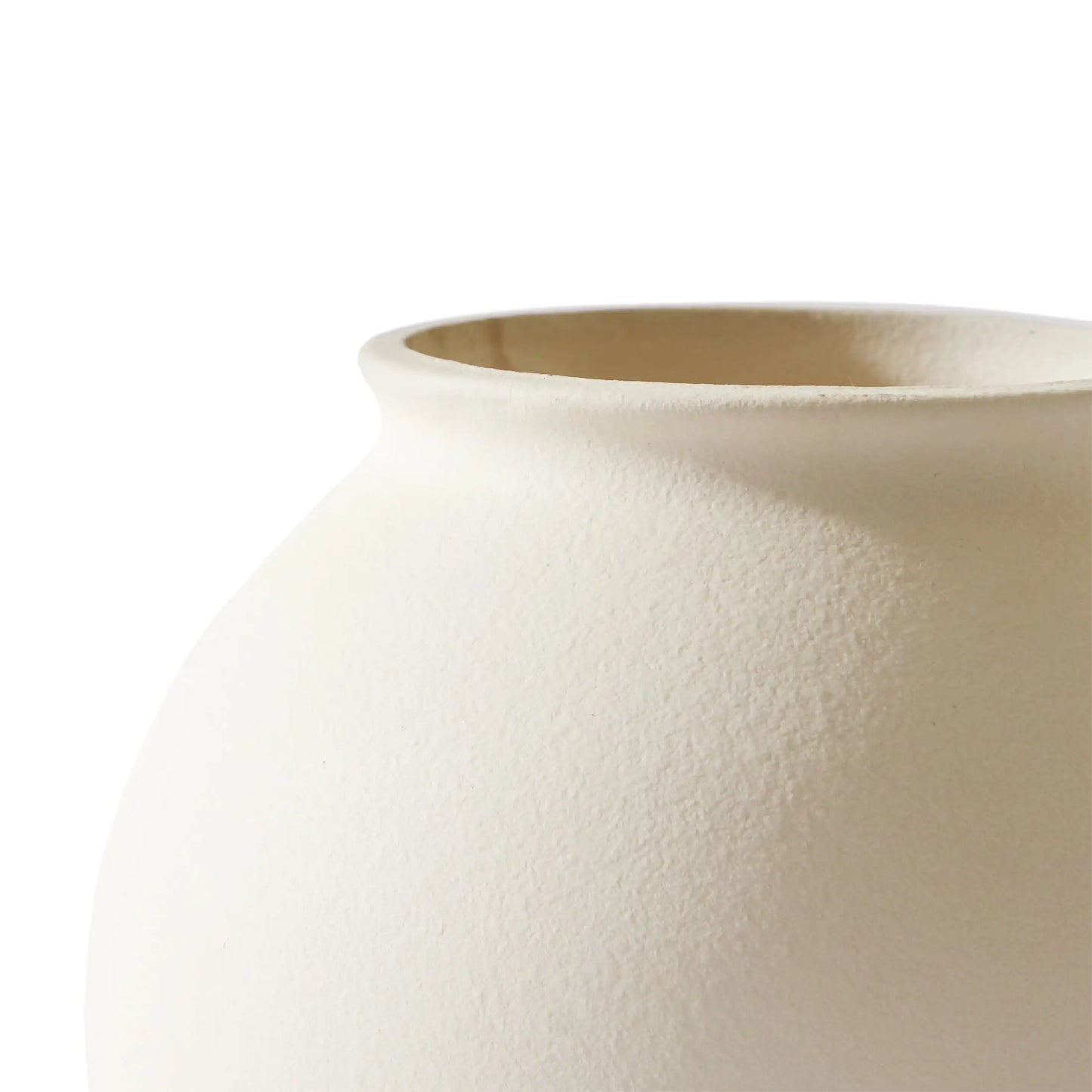 5.9 Matte Ceramic Round Vase, Natural Beige White, 1 - Piece