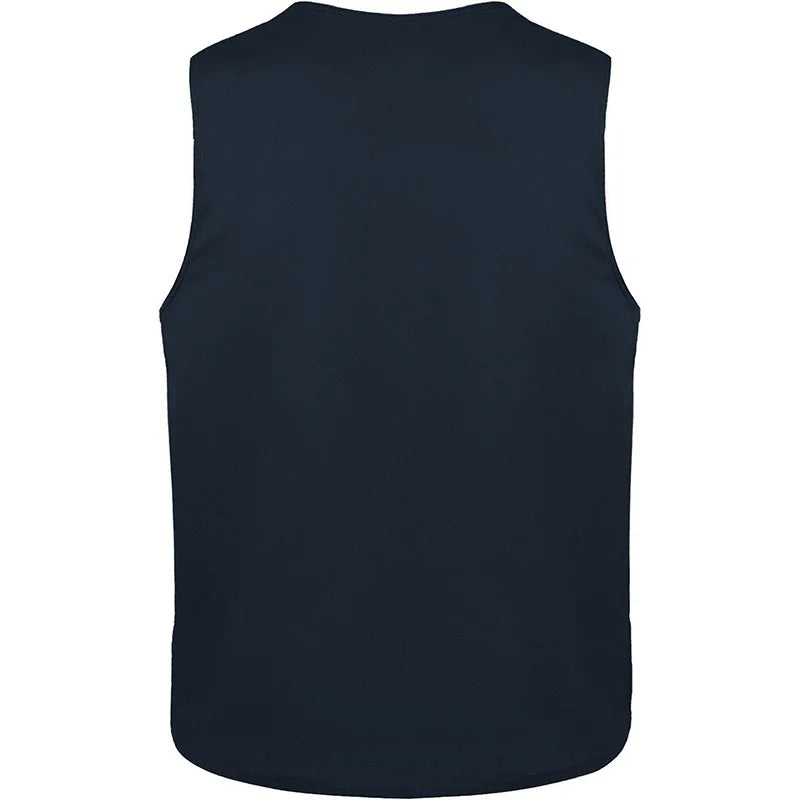 Men s Solid Color Sleeveless Button Down Tank Top with Turn Down Collar and Convenient Pockets for a Stylish Look