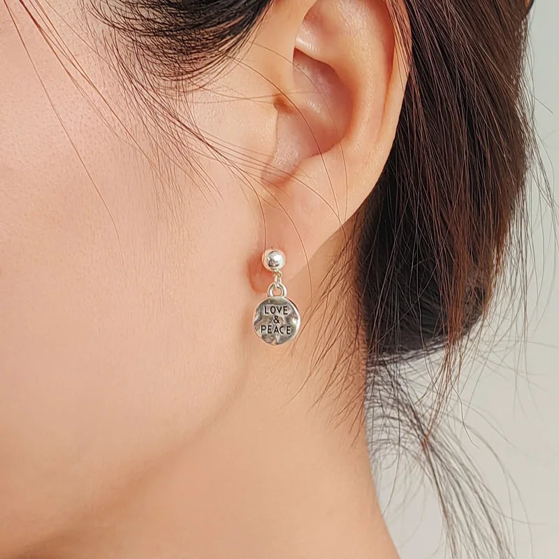 Palestinian Jewelry Set for Women Girls New 925 Silver Plated Elegant Letter Love Peace Earrings Necklace Accessories