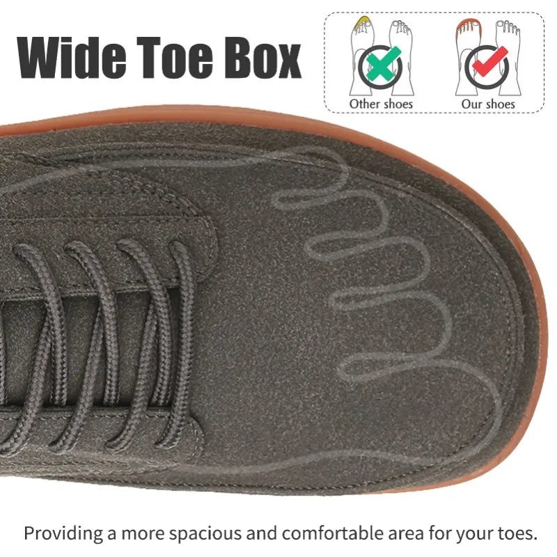 Men's Wide Toe Anti-slip Vulcanised Barefoot Shoes Comfortable Walking Sneakers Lightweight Casual Footwear for Wide Feet