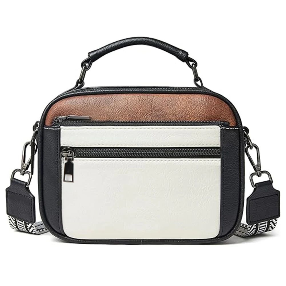 Shoulder Bag PU Leather Zipper Closure Crossbody Bag for Women with Multi-Pocket Top Handle Bag Satchel Purse for Work Travel