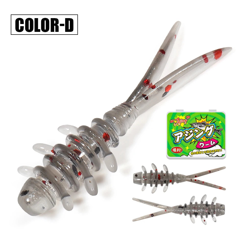 Rosewood 25mm Micro Worm Soft Fishing Lure TPR Floating Silicone Plastic Swimbait Softbait For Catching Horse Mackerel 20pcs/Box