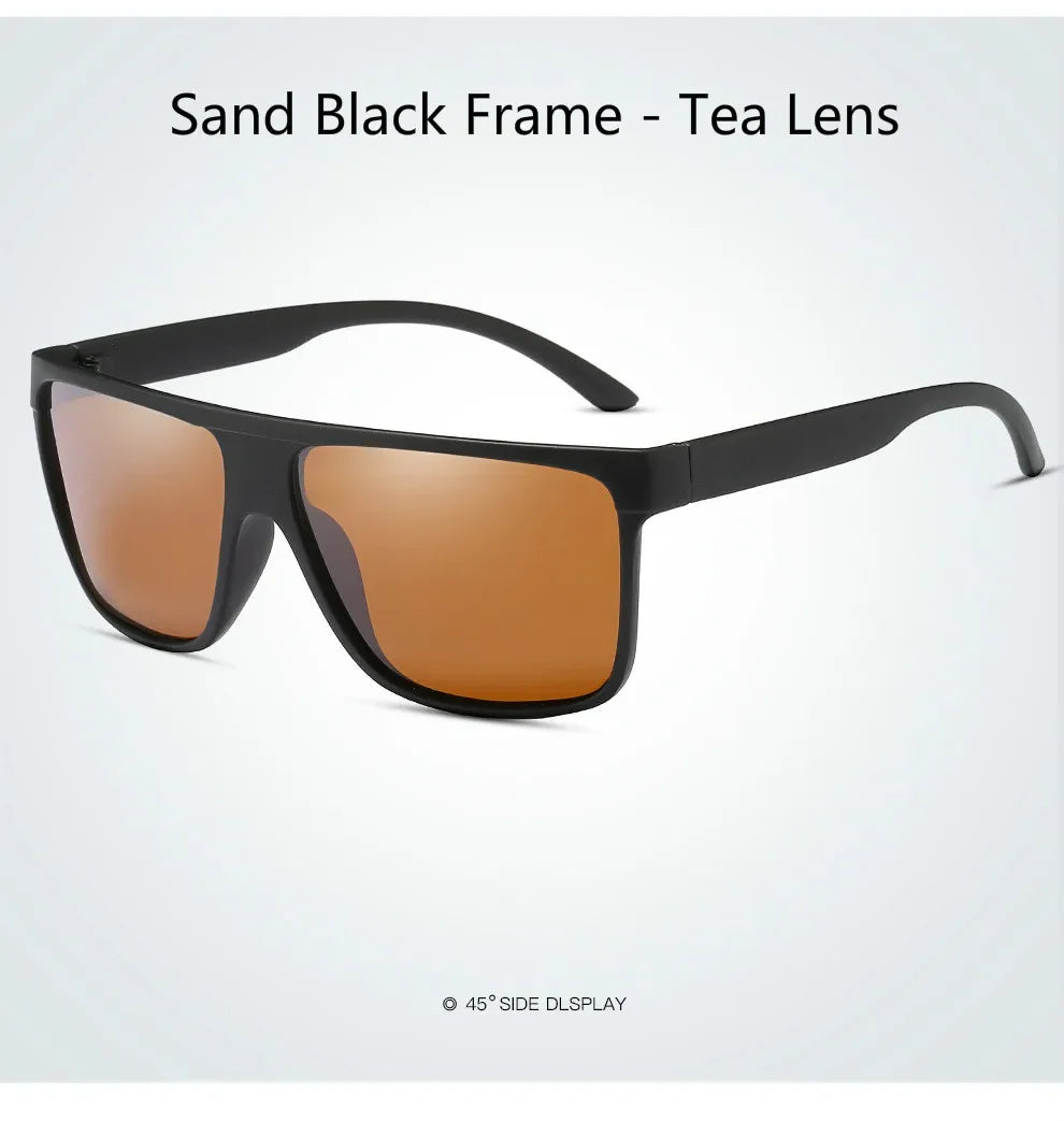Polarized Sunglasses for Men Women Square Sun Glasses Driving Fishing UV400 With Glasses Case
