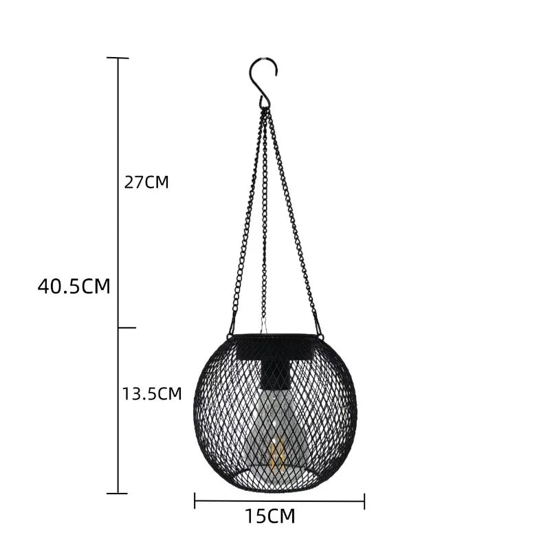 Solar Garden Lights Outdoor Hollow Diamond Pattern Projection Lantern Waterproof Decorative Hanging Lamp for Yard Pathway Decor