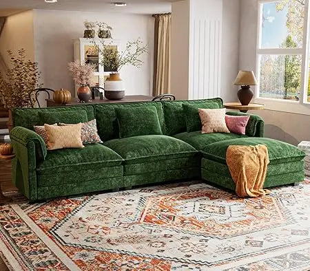 113" Modular Sectional Sofa, Comfy Cloud Couch, L Shaped Deep Seat Sofa Couches for Living Room, 4-Seater Modern Sofa with Mova