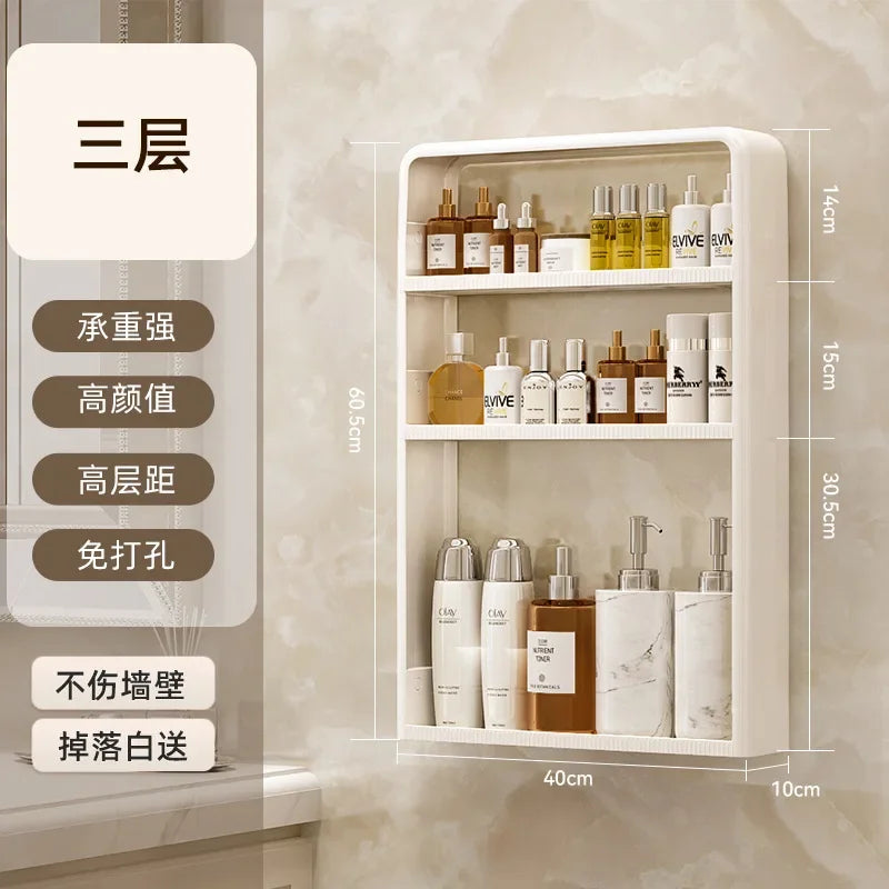 Bathroom Shelf Wall Mounted Waterproof Tissue Box Multifunctional Storage Rack for Toiletries Storage Box Shampoo Organizer