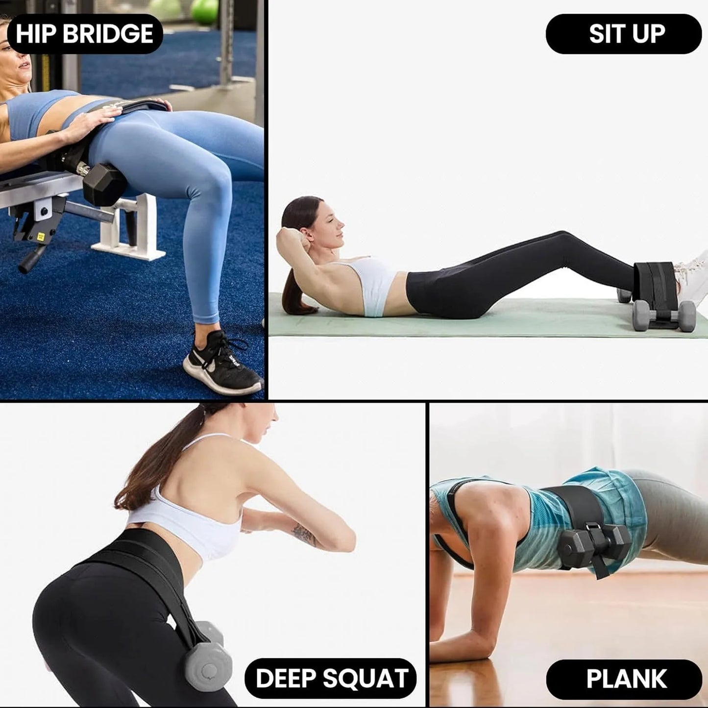Hip Thrust Belt for Squats Glute Bridges Multi-Functional Yoga Belt Anti-Slip Padding Glute Workout Home Gym Fitness Equipment