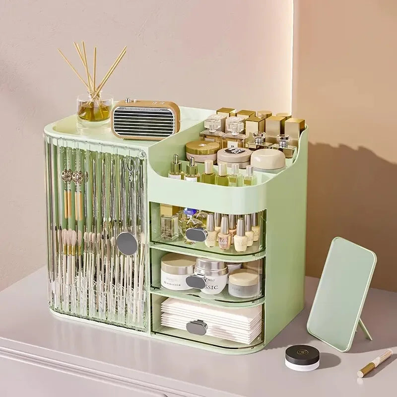 Cosmetic Storage Box, Dust-Proof, Moisture-Proof, Waterproof, Large Capacity Skincare Product Shelf, Can Be Layered for Storage