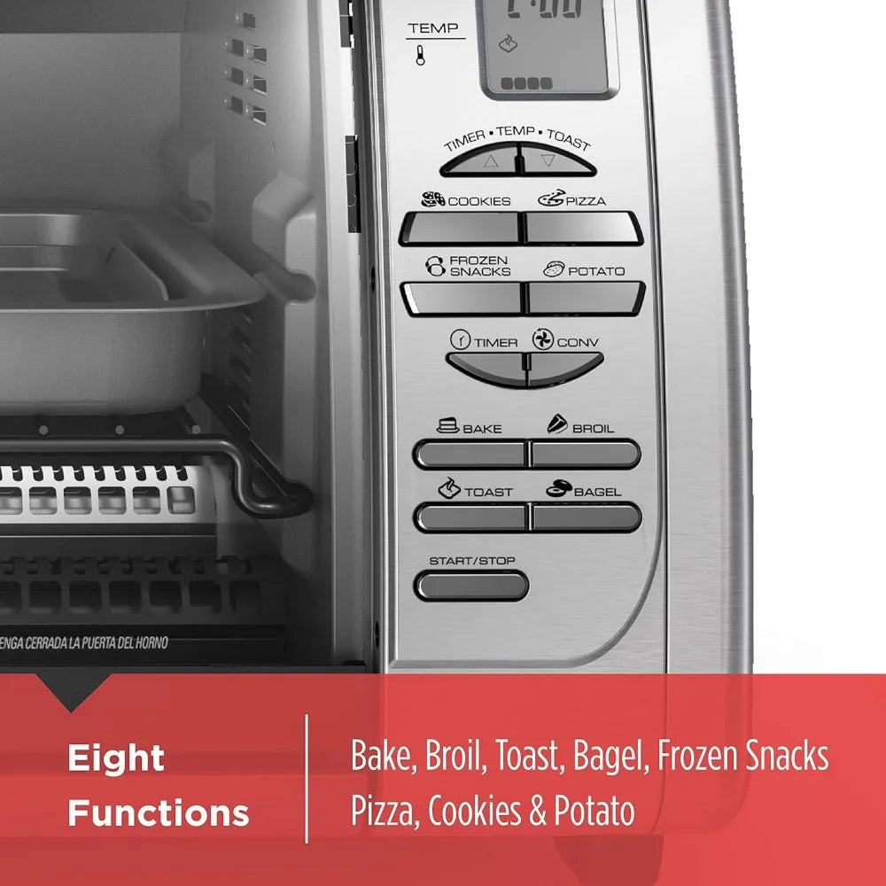 Countertop Convection Toaster Oven, 8 One-touch Cooking Functions, Stainless Steel