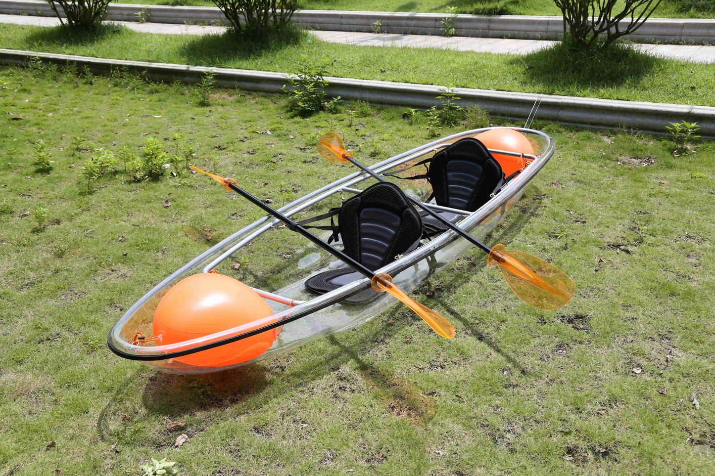 Yoho Transparent Crystal Canoe Kayak Transparent Paddling Boat for Water Sports