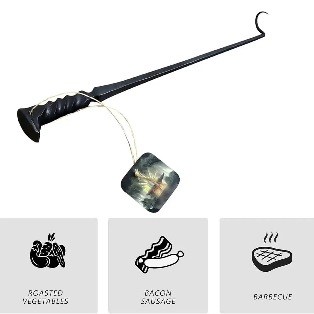 New Stainless Steel BBQ Food Flipper Cooking Grilling Outdoor Camping Cooking Meat Hook Flipper Grill Accessories BBQ Grill