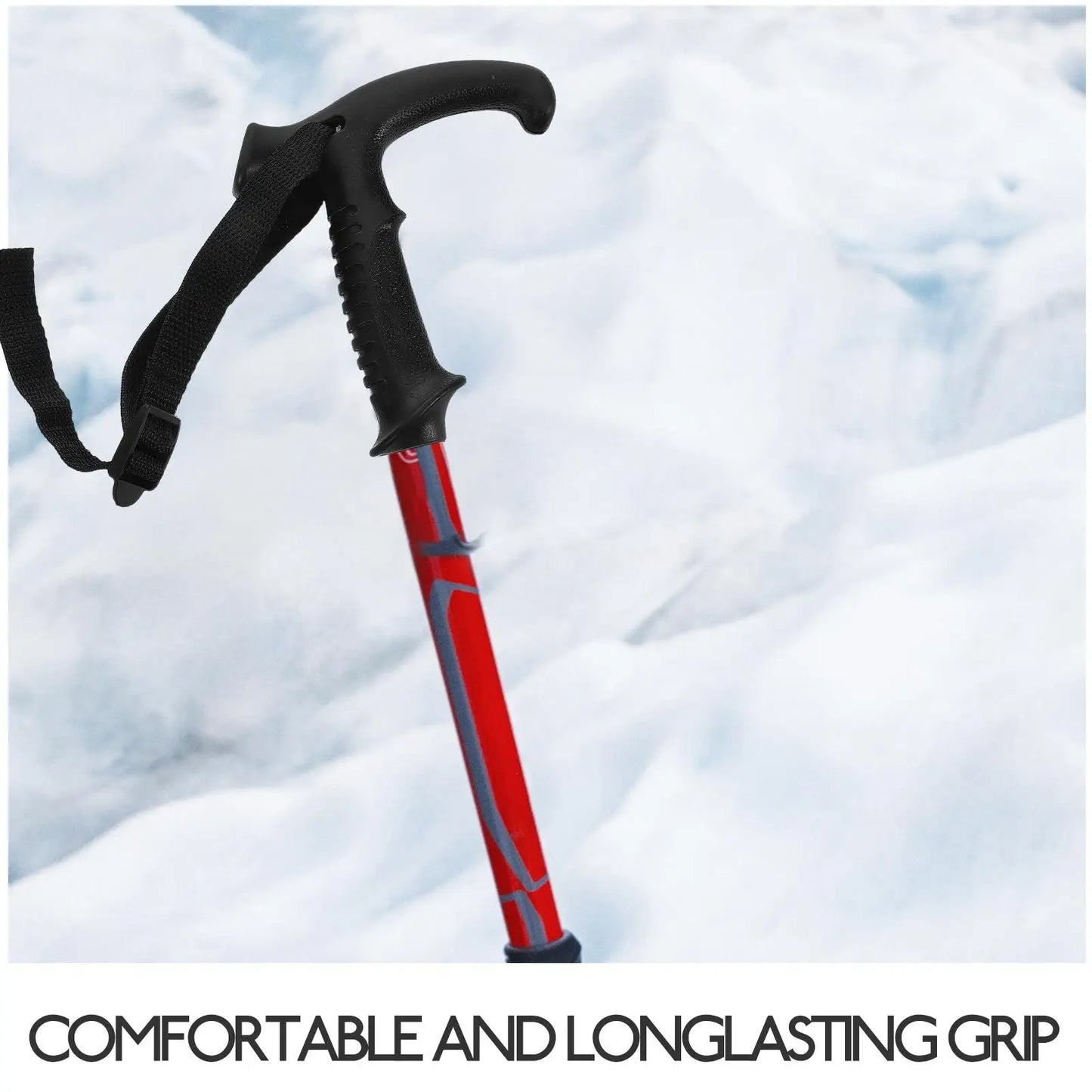 Trekking Pole Handle 1PC Black T Shaped Grip Wrist Strap 20mm Diameter Compatible Models Ergonomic Stable Support Hiking Ski