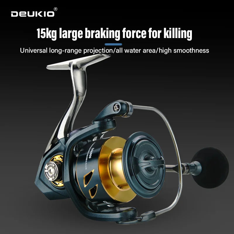 DEUKIO 2025 Fishing Reel No Gaps 5.2:1 Gear Ratio CNC Spool Handle EVA Knob Spinning Reel Casting Reel Carp 2000-7000