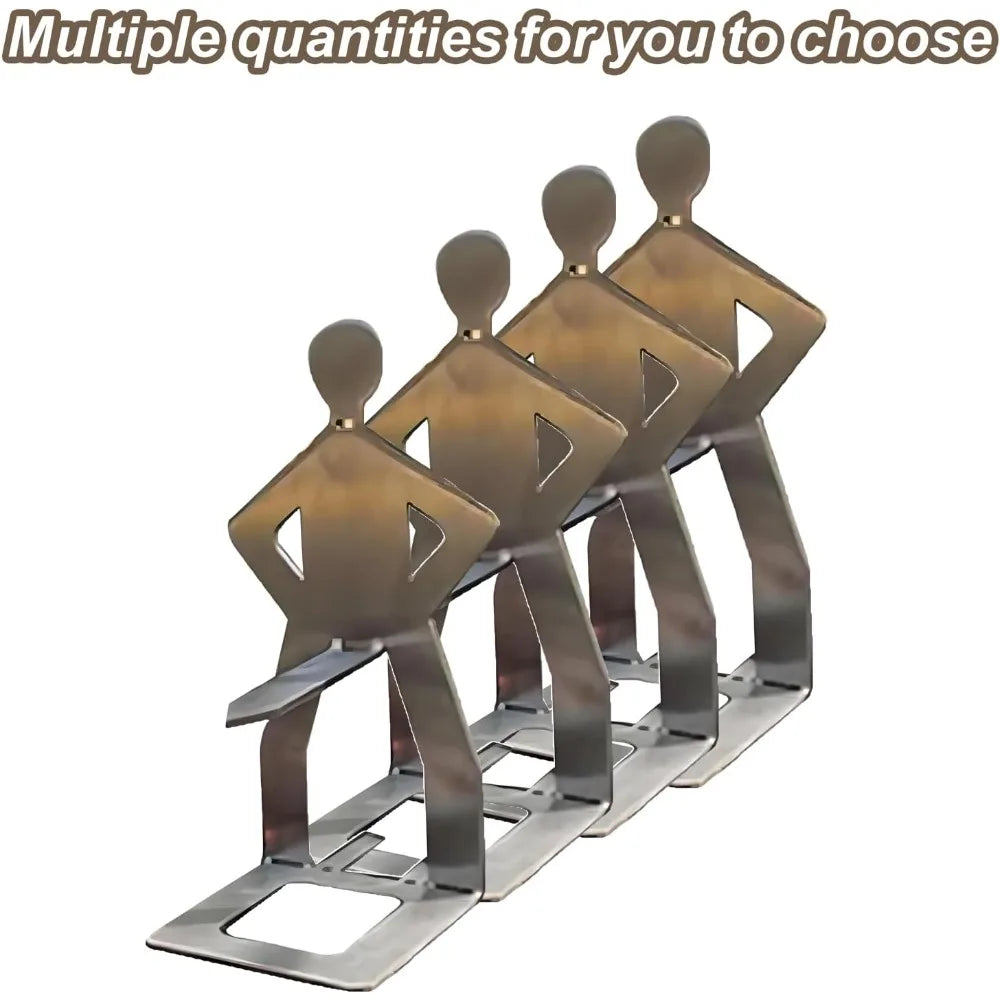 4 PCS Hot Dog Sausage Stand Holder Standing Man Sausage Barbecue Rack Reusable Stainless Steel Hotdog and Sausage Stand