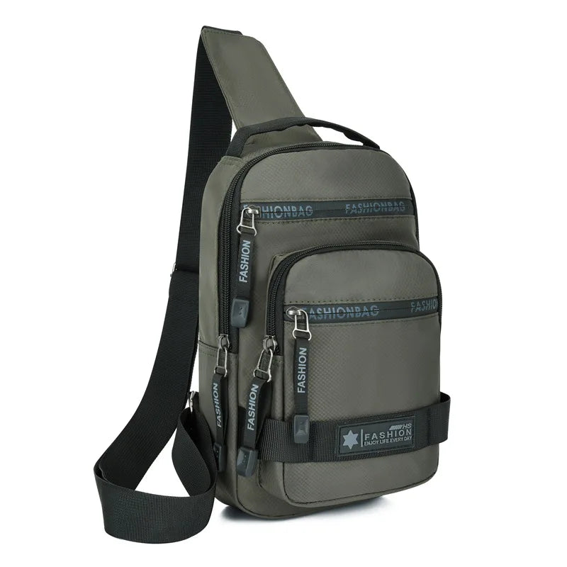Chest Bag For Men New Large Capacity Shoulder Korean Version Travel Lightweight Nylon Crossbody Bag Backpack