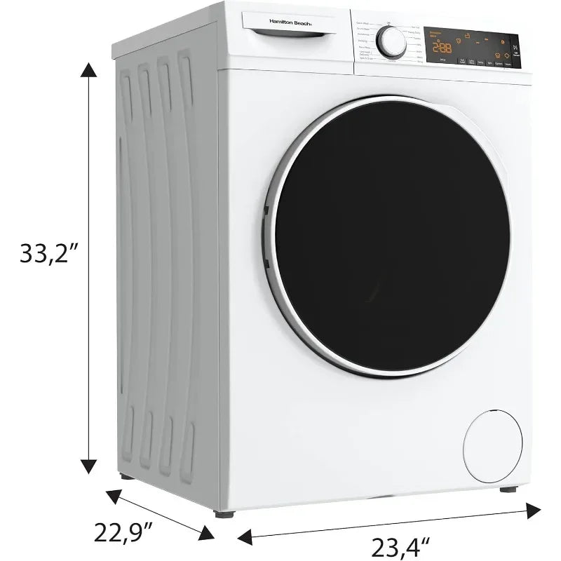 Hamilton Beach HBFW3205 Fullsize Washer-LED Digital Display Panel-5 Wash Cycles-Front Load Design-2.2 cu ft, 24 inch Wide, White