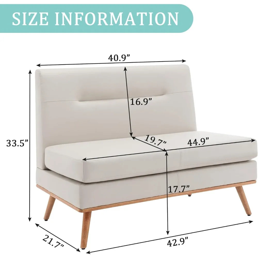 Upholstered Settee Bench with Back Small Loveseat Sofa Faux Leather Dining Bench Banquette Seating for Kitchen Dining