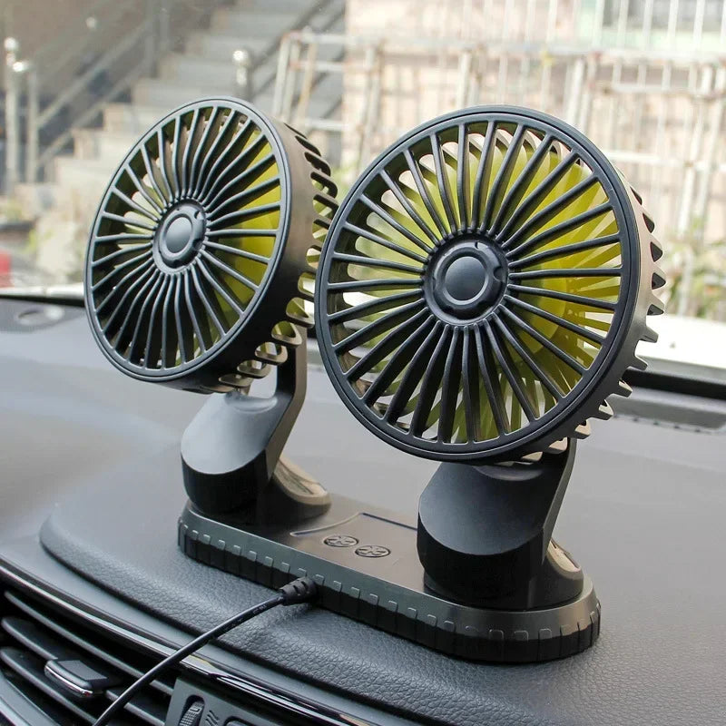 EAFC 360° Car Fan Rotating Cooling Wind Low Noise Summer Car Air Conditioning Cold Fan Ventilation Car Cooler Home USB Fan