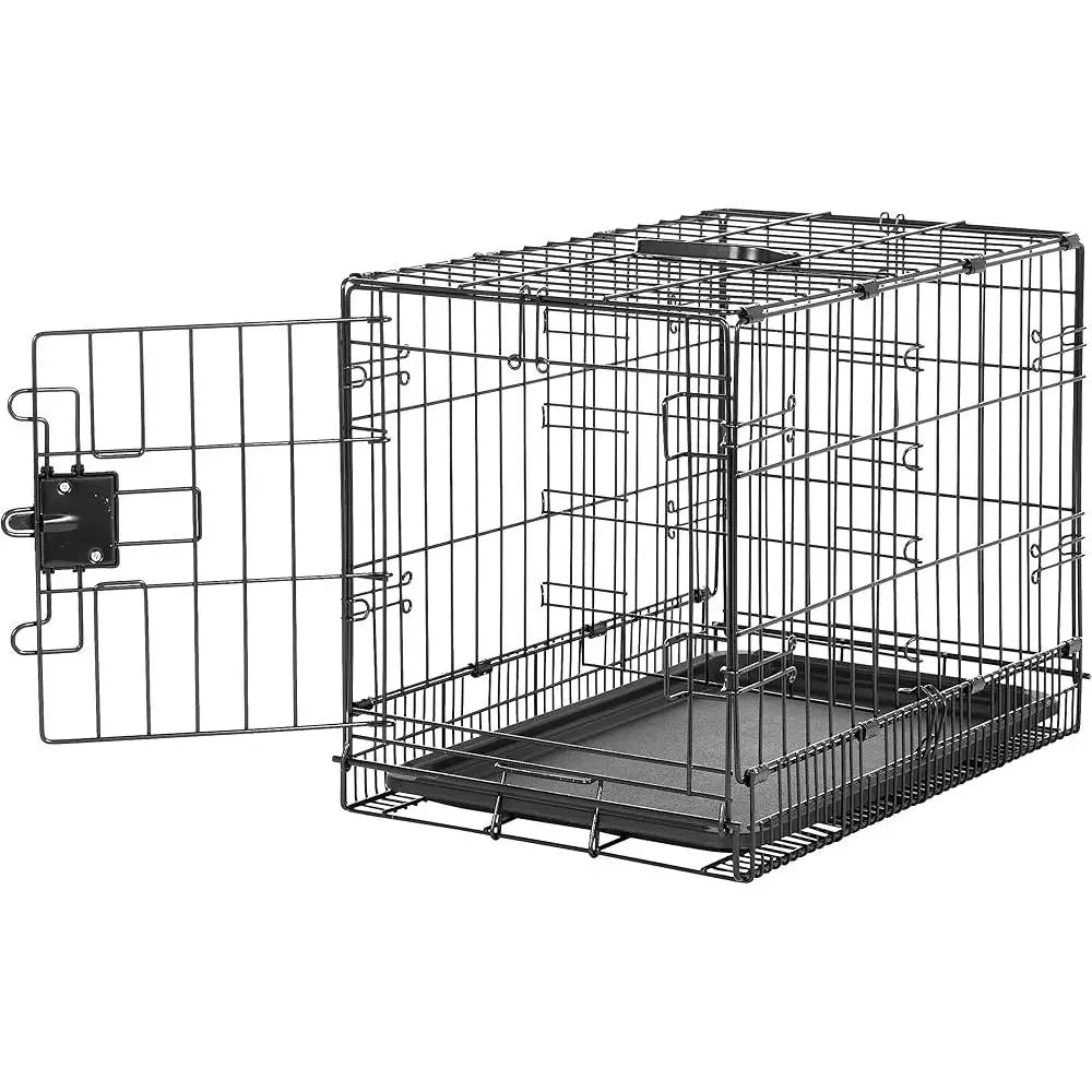 Durable Portable Metal Wire Dog Crate with Removable Tray Divider Ideal Small Pets Indoor Use